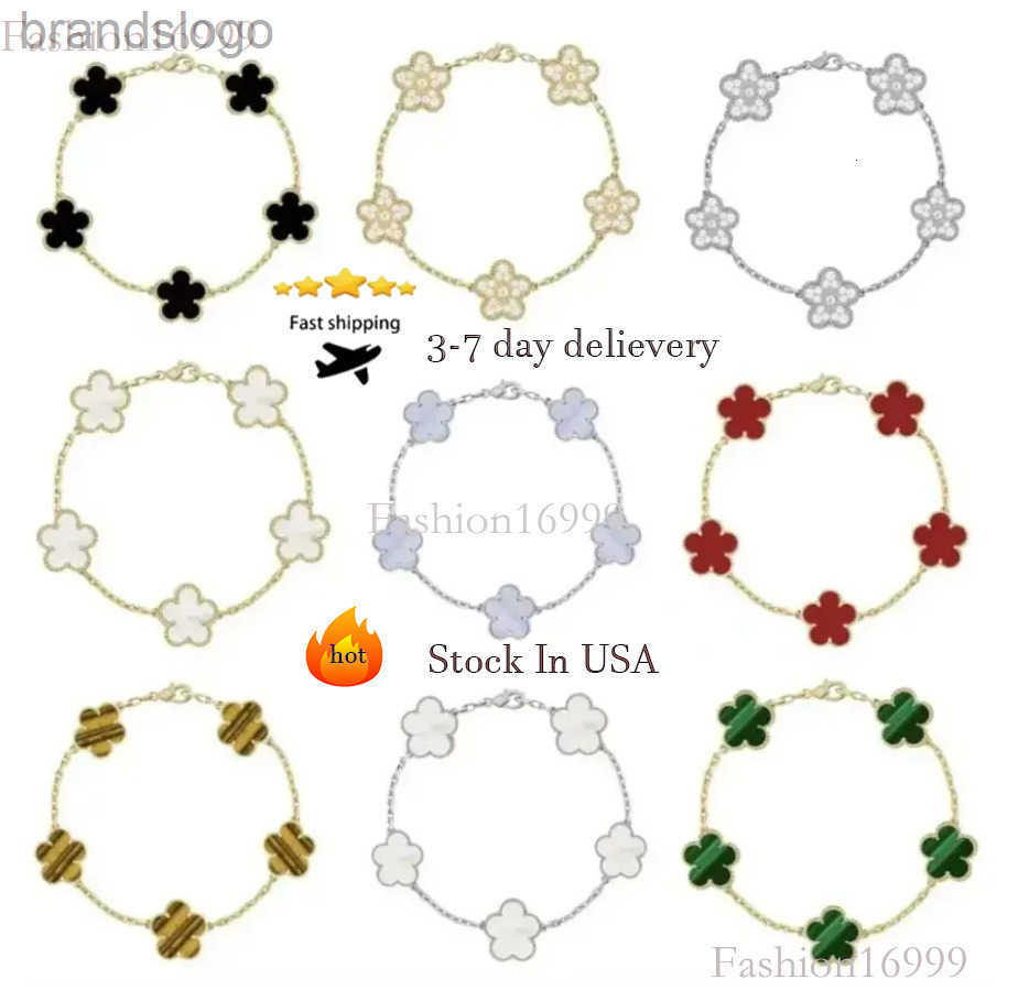 2025 Designer Bracelet Four Leaf Clover Bracelets Fashion Bracelets Classic Designer Bracelet High Quality Mother Pearl White Black Red Moissanite Jewlery
