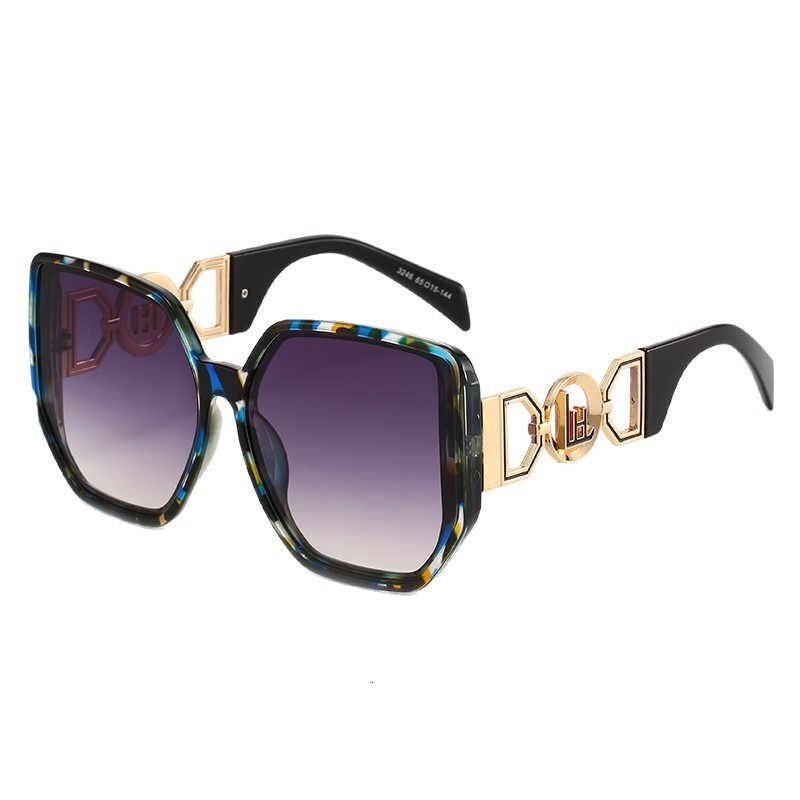 Luxury Brand Designer Sunglasses New Women's Fashion Sunglasses With Wide Legs And Large Frames, Square Sunglasses For Women, European And Americ