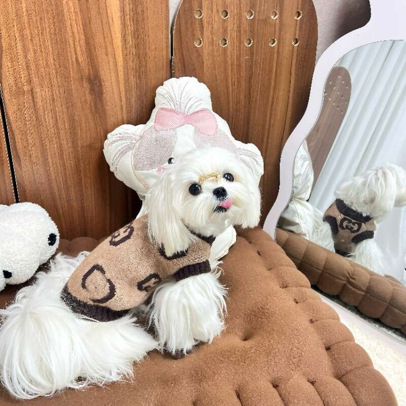 2026 Autumn Winter Thick Warm Pet Sweater For Small Medium Dogs Cats Teddy Pomeranian French Bulldog Corgi Bichon Blue White Coldproof Clothes pupakaI