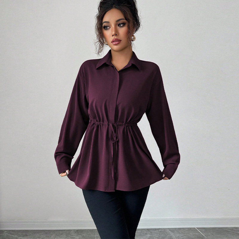 Polo Women's Shirt Spring/summer European And American Fashion Elegant Longsleeve Designer T-shirt Waistcinching Designer Hoodie Drawstring Blouse