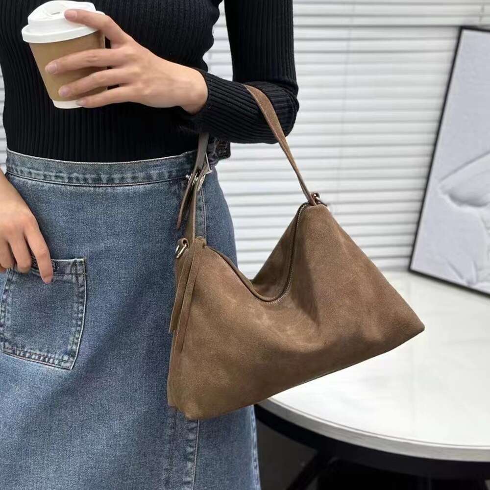 Luxury Shoulder Bags Totes Hobo Autumn And Winter Vintage Suede Pillow Cross Border Handbag Crossbody Genuine Leather Women S New Underarm Bag SENYY