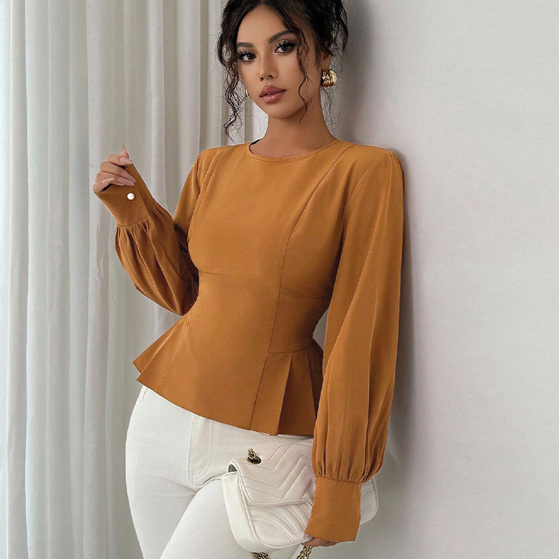 European Designer T-shirt And American Fashion Waistcinching Long Sleeve Shirt New Independent Polo Designer Hoodie Pullover Shirt Women's Clothing