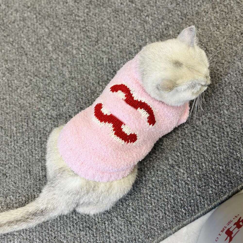 Fashion Brand Pet Dog Cat Winter Red Knitted Sweater Festive Hot Sale For Small Dogs Bichon Schnauzer Trendy Clothes pupakaIK