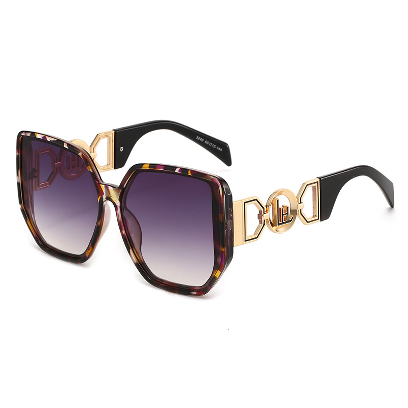 Luxury Brand Designer Sunglasses New Women's Fashion Sunglasses With Wide Legs And Large Frames, Square Sunglasses For Women, European And Americ
