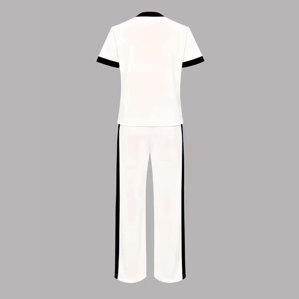 Sportswear Set Suit Women's Spring/Summer Short-Sleeve T-Shirt New Casual Pullover Elegant Two-Piece Set 8002 Print Gym Clothing