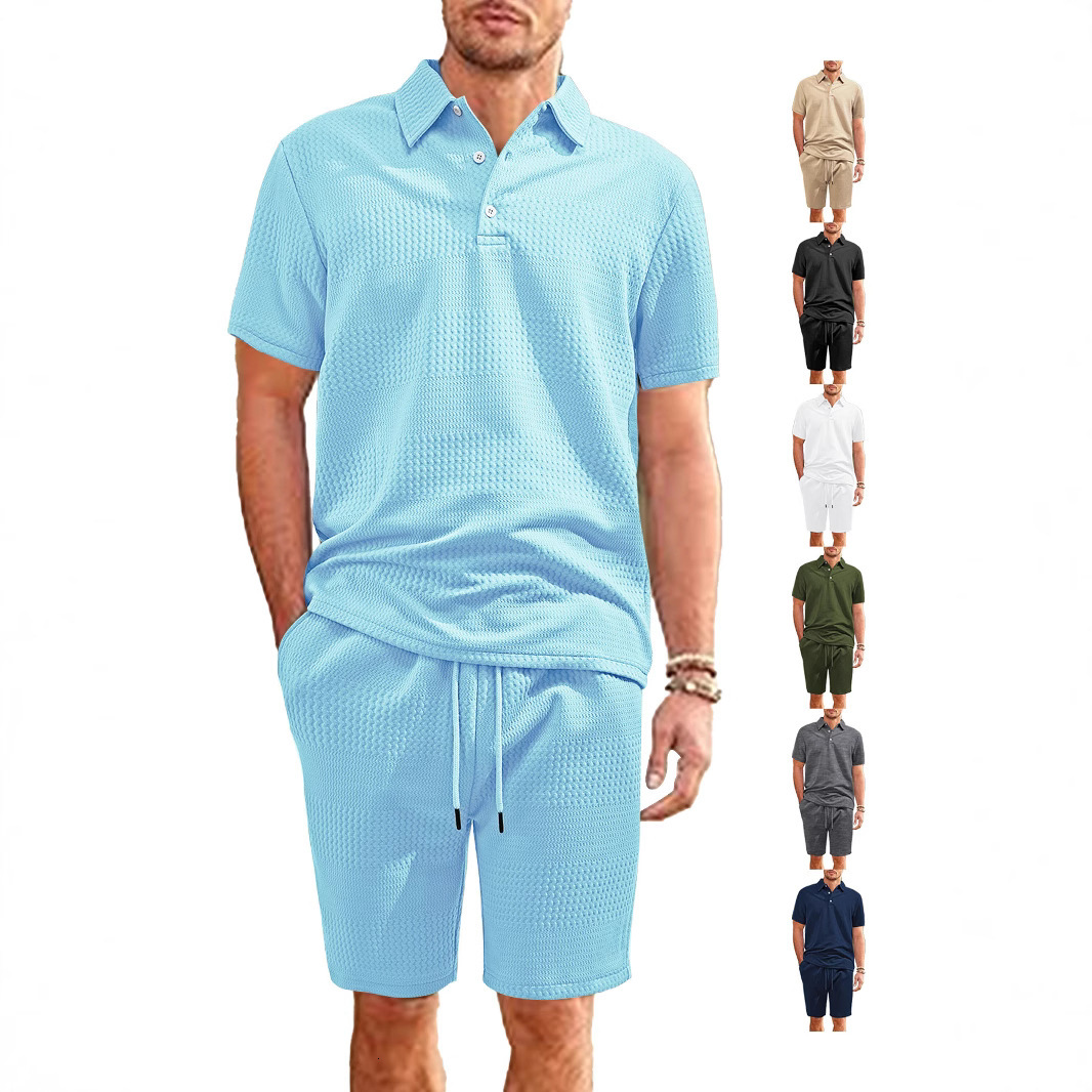Designer T-shirt Polo Men's Clothing European Size Pallet Large Horizontal Striped Designer Hoodie Jacquard Fabric Solid Color Loose Men's Casual Sports Suit