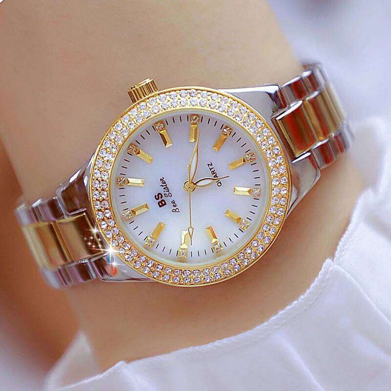 Wrist For Ladies Dress Gold Watch Crystal Diamond Women Watches Stainless Steel Silver Clock Montre Femme