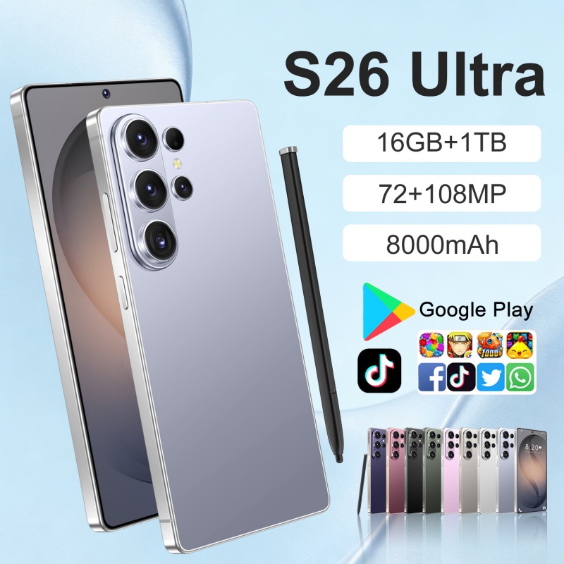 HD display 7.3 inches 5G S26 Ultra mobile unlocking touch play screen Smart 15 system s26 Android smartphone camera phone face recognition 1TB