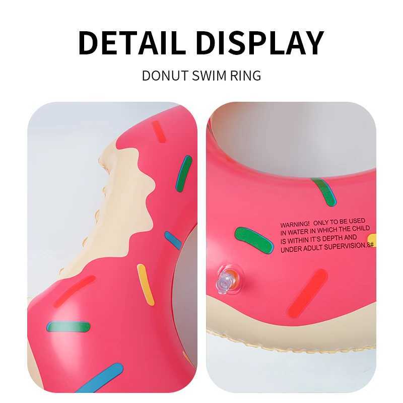 Inflatable Donut Swimming Ring Giant Pool Float Toy Swimming Pool Float Bathing Pool Toy Party Decoration Bar Coasters M260316