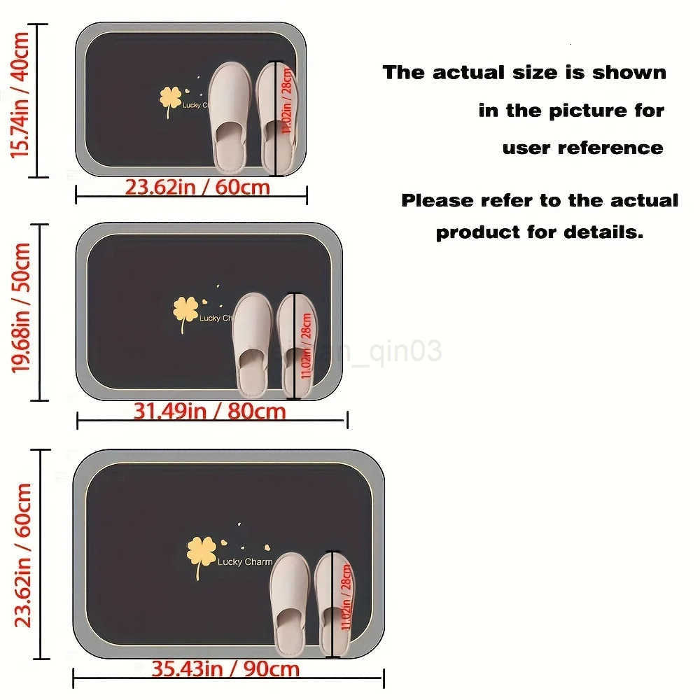 1pc Diatomite Bath Mat Quick Dry Super Absorbent Non-slip Floor Mat for Bathroom Shower Kitchen Pet Feeding 24-hour Shipping H260316