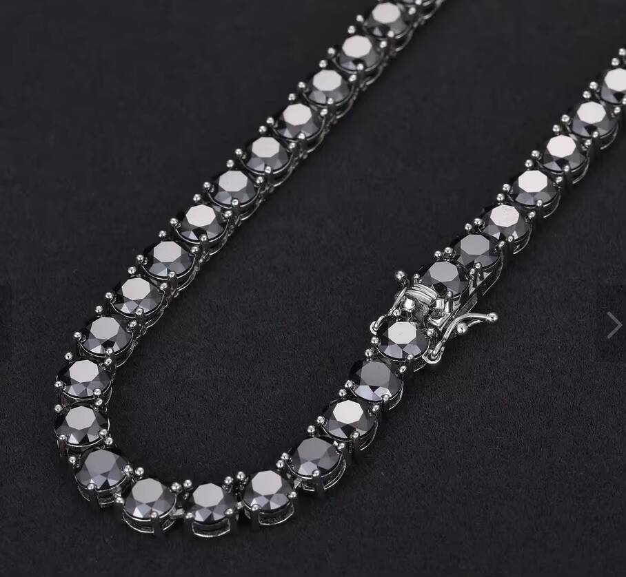925 Silver Rhodium Plated White Moissanite Classic Certified Necklace for Women Girls Party Daily Wear