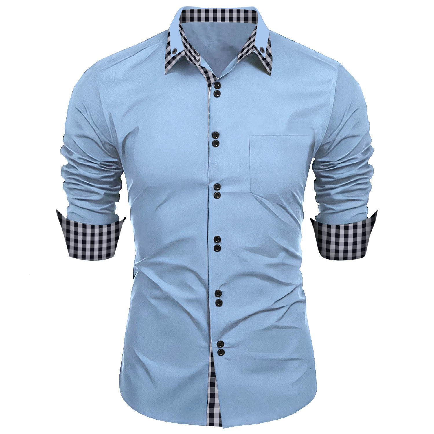Men's Casual Shirts Men's Shirts New Clothing Spring Men's Fashion Plaid Multi-color Outdoor Leisure Long-sleeved Home Casual Summer Me