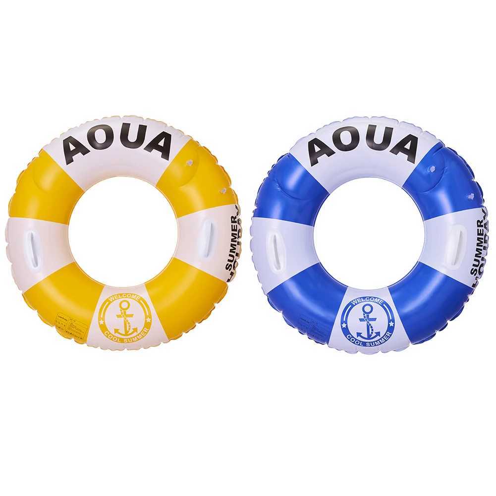 Classic Striped Pool Floaties with Handles Swim Ring Swim Tubes Rings Beach Swimming Party Toys for Kids and Adults M260316