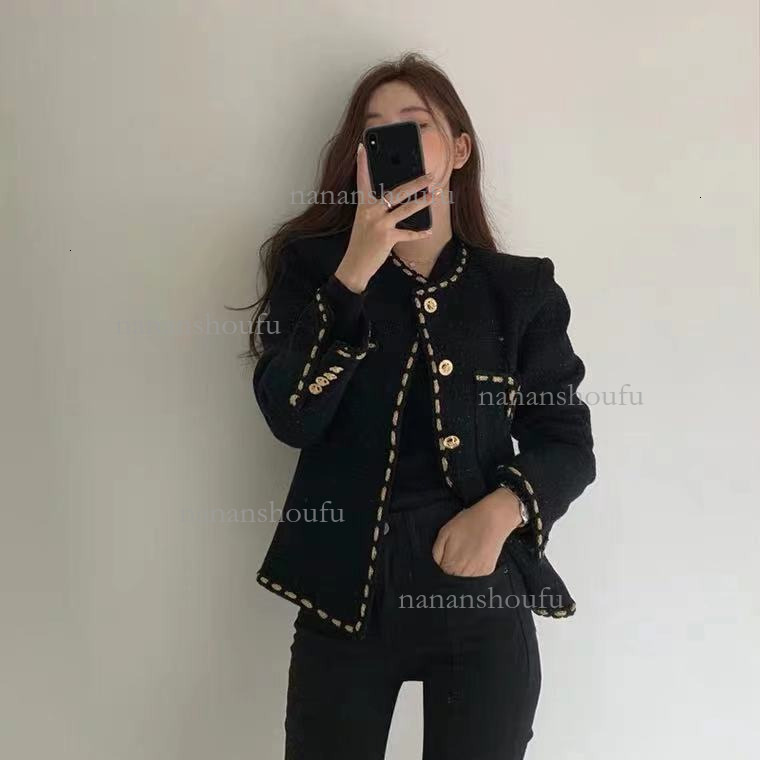 2026 Fashion Black Woolen Designer Jacket Luxury Gold Silk Retro Suit Jacket Retro Casual Small Fragrant Style Cardigan Spring And Autumn Essential