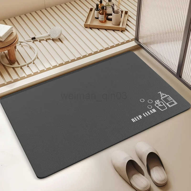 VIKAMA deep gray minimalist style bathroom floor mat bathroom absorbent anti slip foot mat bathroom entrance high-end carpet H260316