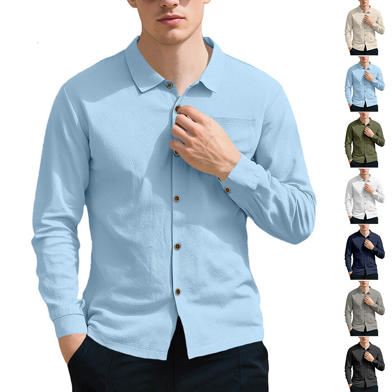 Men's Summer Linen Short Sleeve Designer T-shirt Cardigan Polo Casual Button Designer Hoodie Beach Vacation Loose Shirt