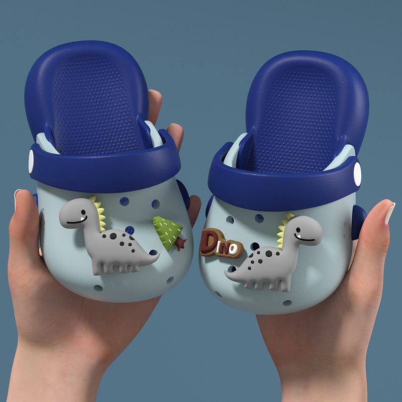 Kids Dinosaur Clogs Cute Dino Decor Lightweight Waterproof Non-slip EVA Boys Girls Summer Beach Pool Shoes Breathable Casual Home Birthday Gift
