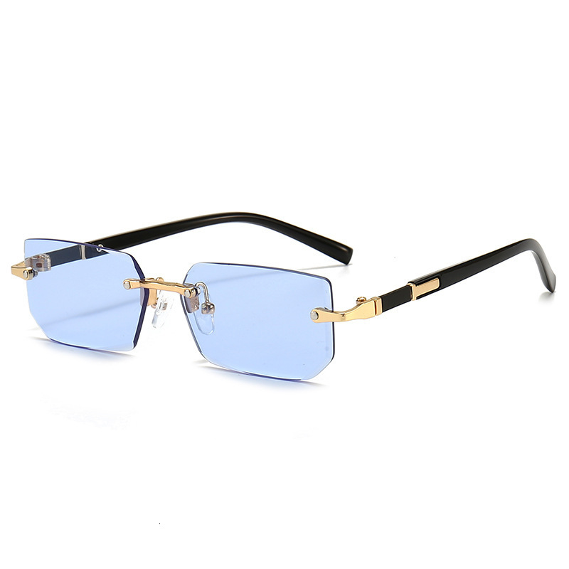 New Frameless Fashion Sunglasses Designed By European And American Designers Sharp Edged Sunglasses Personalized Jelly Colored Luxury Fashion Sunglass