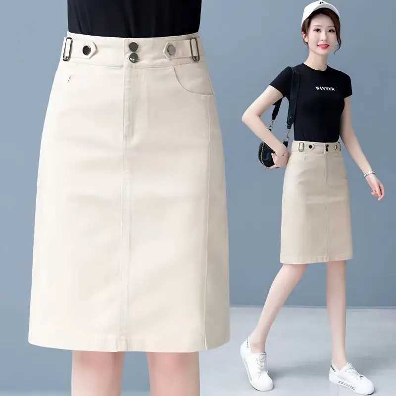 Short for Women New Spring Summer Skirts for Women High Waist Slimming Hip Fashion Versatile A-line One-step M260316