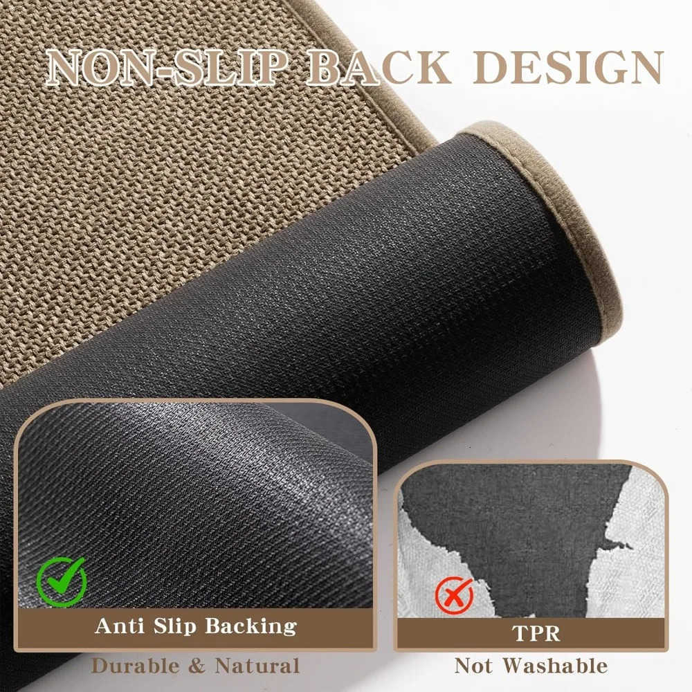 Bathroom Rugs Mat 24x17 Ultra Thin Non Slip Bath Mat Small Quick Dry Absorbent Bath Mat for Bathroom Floor Dark Beige 24x1 H260316