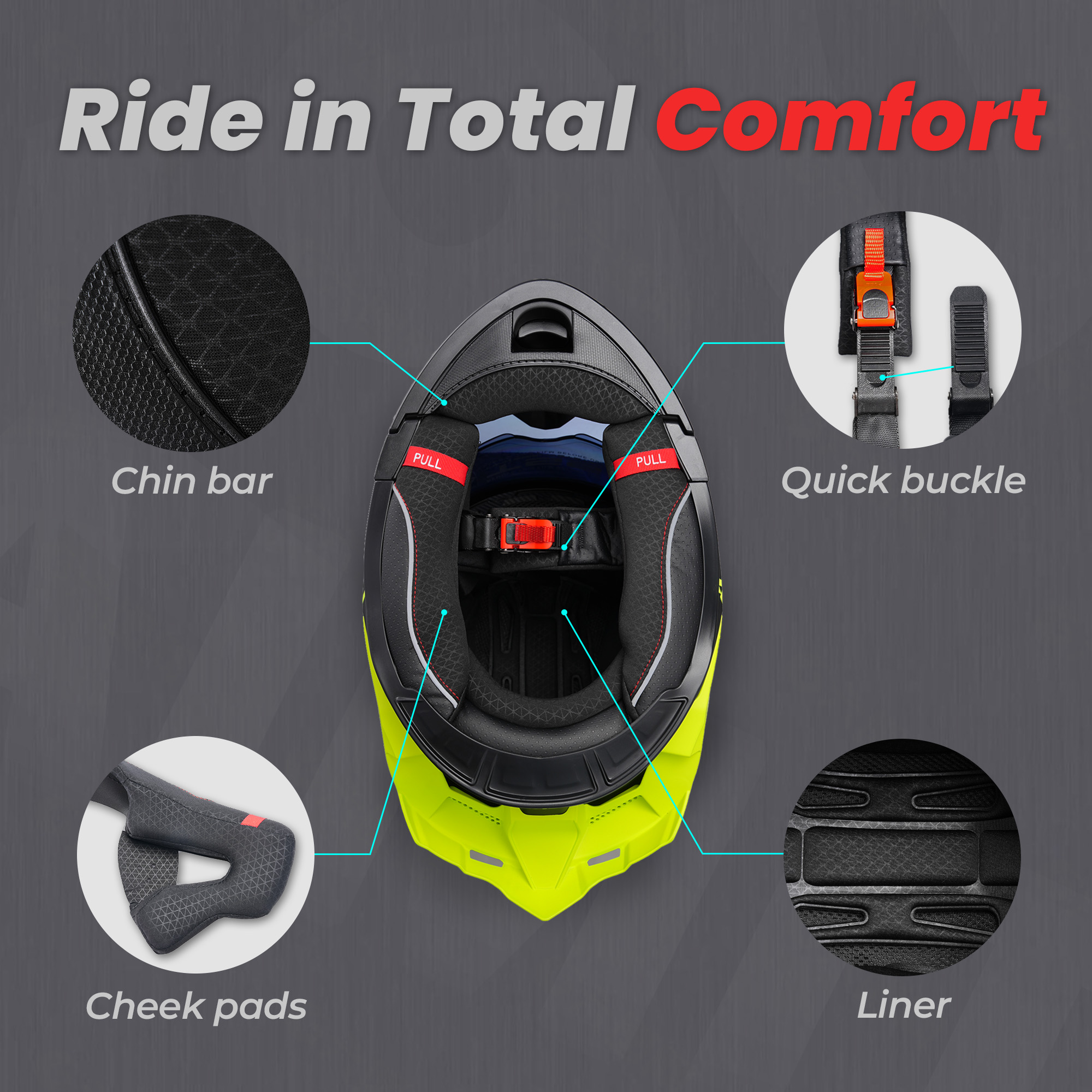 Motorcycle flip-up helmet with DOT certification. multiple ventilation holes. breathable and comfortable hot-sale products
