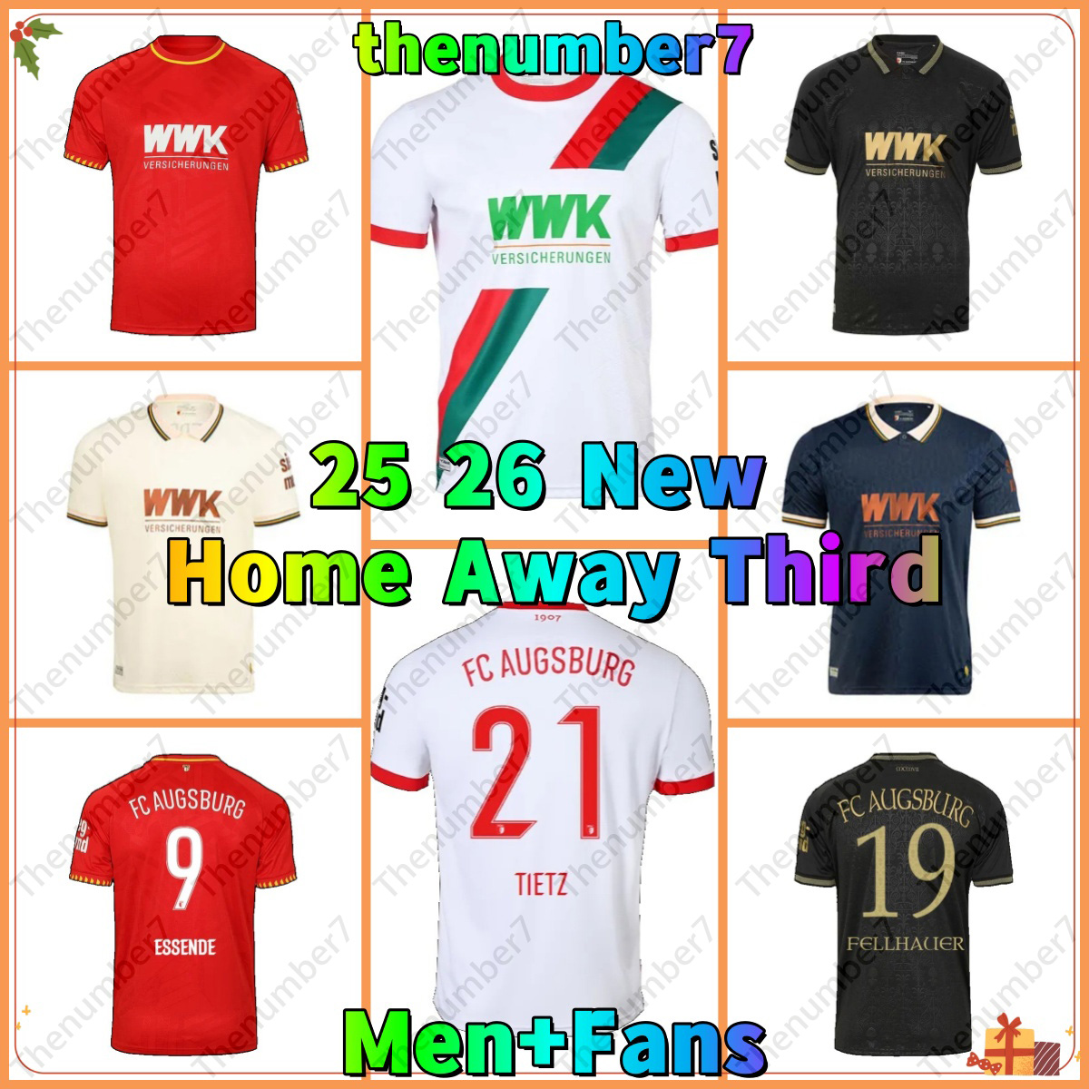 2025 2026 FC Augsburg soccer jerseys 25 26 MAIER GIANNOULIS GUMNY MBUKU OXFORO ESSENDE REXHBECAJ VEIGA VARGAS UDUOKHAI GOUWELEEUW Augsburg football shirts