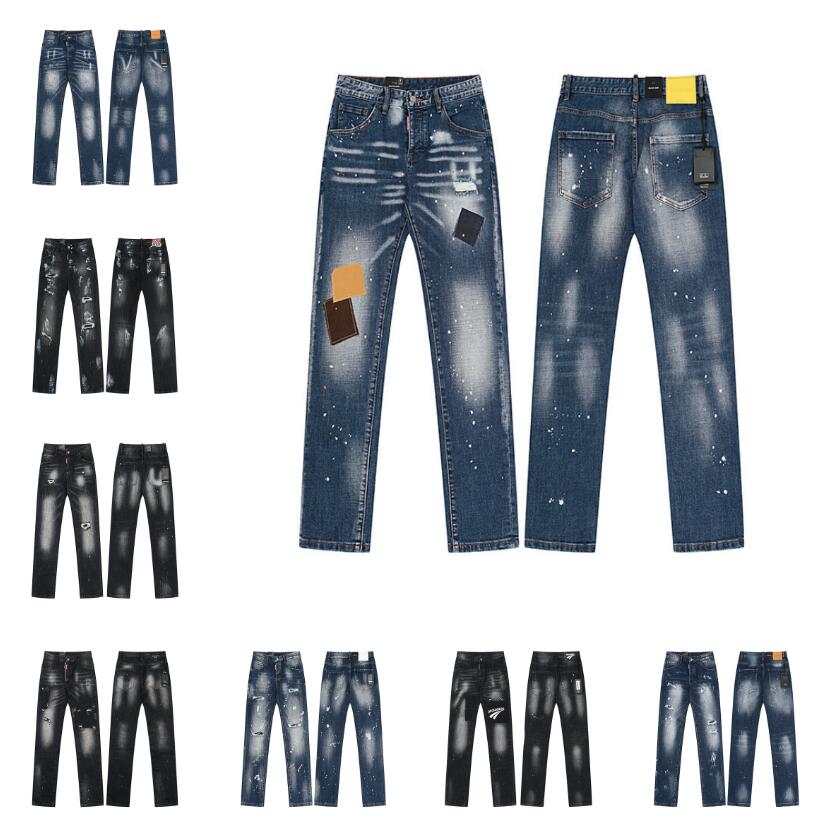 Luxury Designer Jeans Hip Hop Rock hot D2jeans Uomo Knee jnco Casual Embroidery y2k Ripped Fashion pants for mens Womens dsquared jeans