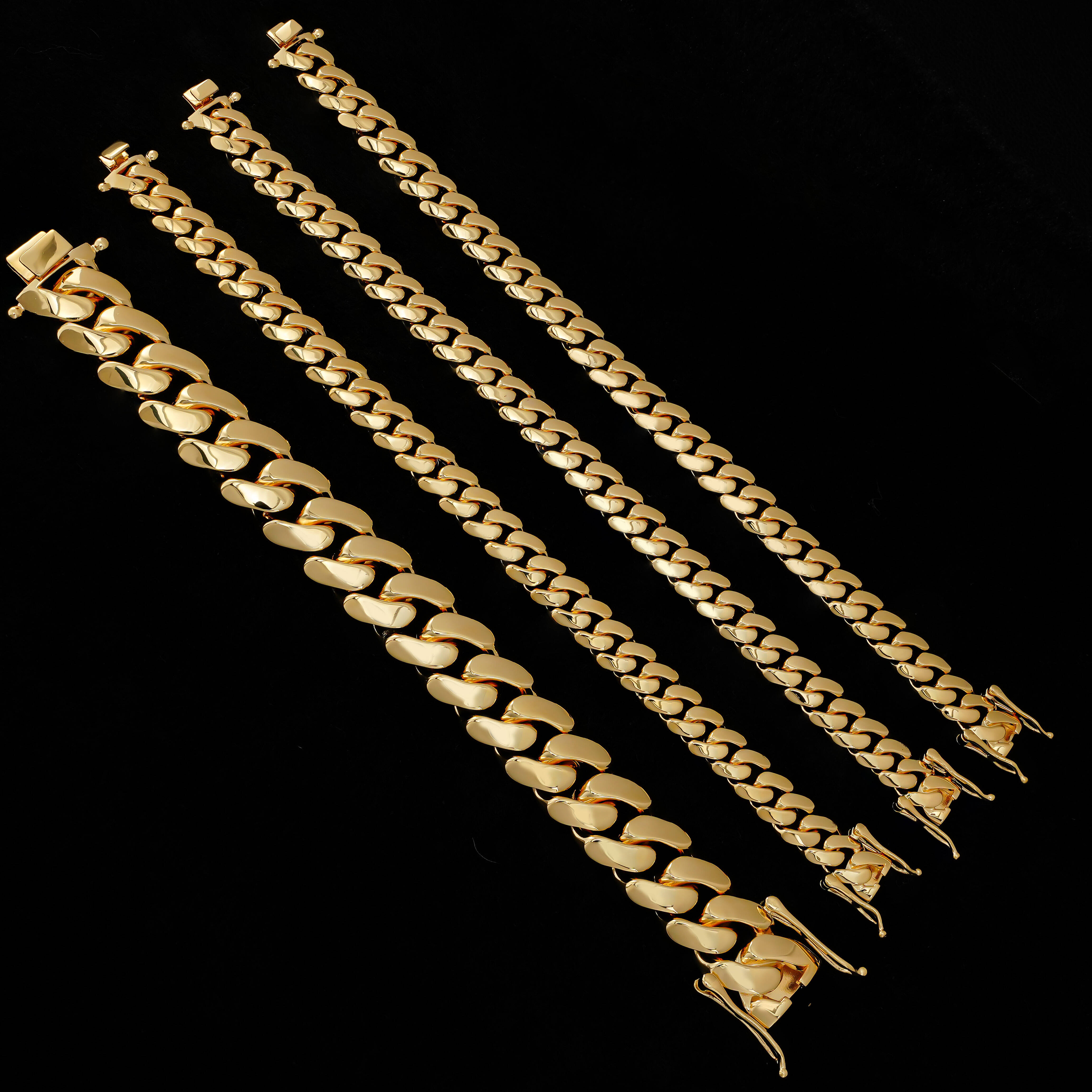 Gold Plated 14K Custom Moissanite Clasp 16mm 18mm Cuban Link Chain 925 Sterling Silver Hiphop Gift Party