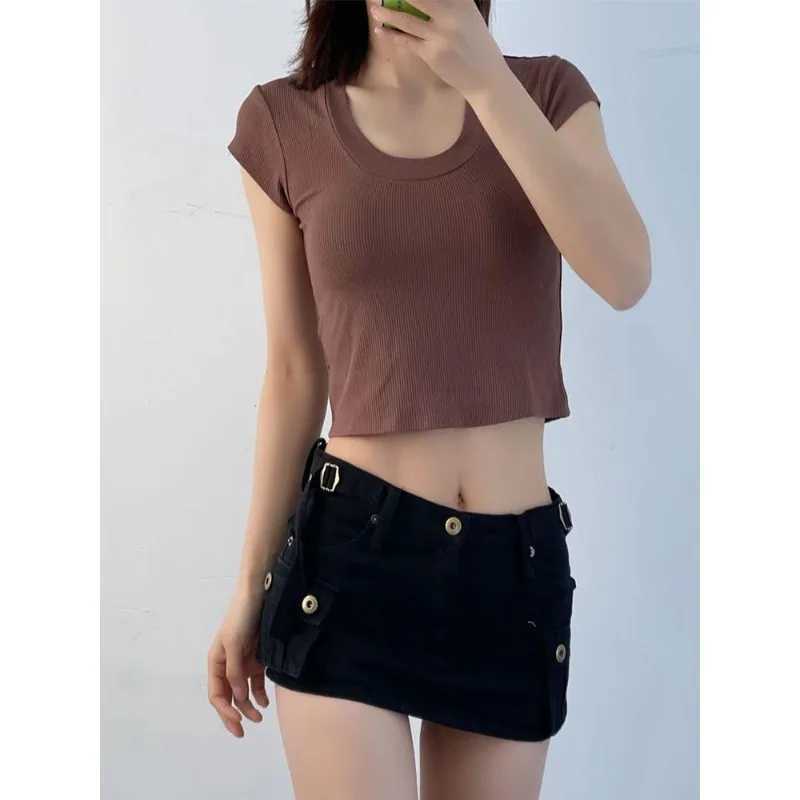 American Y2k Spice s Pockets Cargo Skirt Sexy Low-rise Denim Skirt Women Summer New Super Short A-word Hip Skirt M260316