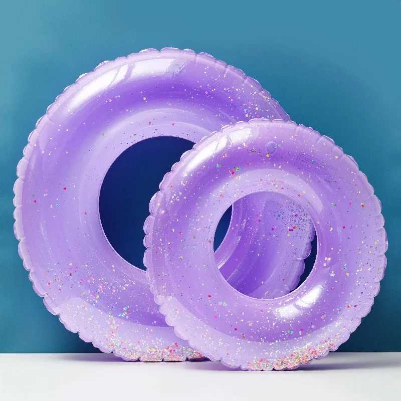 Crystal inflatable lifebuoy thickened single-layer double balloon underarm adult and child swimming ring 02 M260316