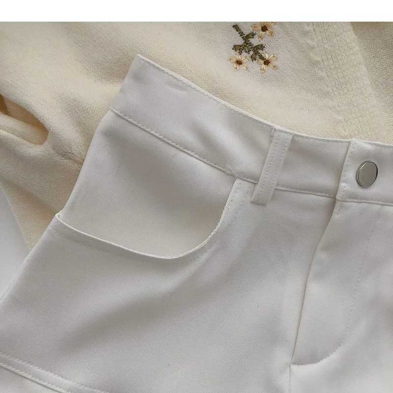 Pleated Skirt Women Y2k Harajuku White Short Skirt Uniforms Safety Pants Summer Solid Color Casual Mini Skirt Fashion M260316