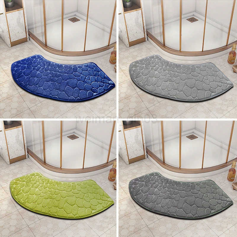 3D Non Slip Bathroom Velvet Mat Cobblestone Embossed Bath Mat Absorbent Doormat Carpet Door Floor Mat Machine Wash Dry Quickly H260316