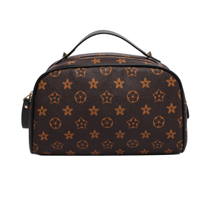 Large Capacity Makeup Bag, Letter Print Storage Pouch, Portable Waterproof Travel Handheld Toiletry Bag, Retro Minimalist Luxury Storage Bag Mother an