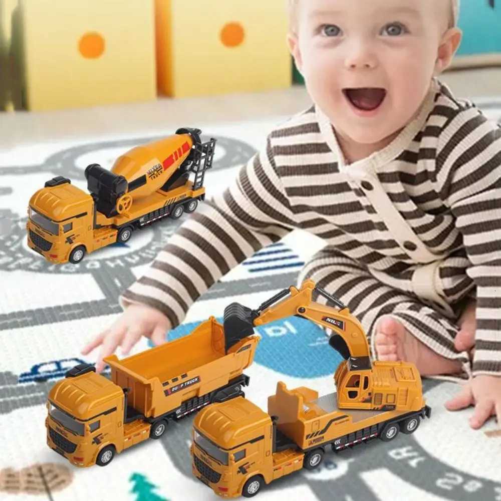 Simulation Engineering Truck Model Construction Vehicles Truck Car Excavator Model Toy 150 Scale Plastic Mixer Truck Toys Y260316
