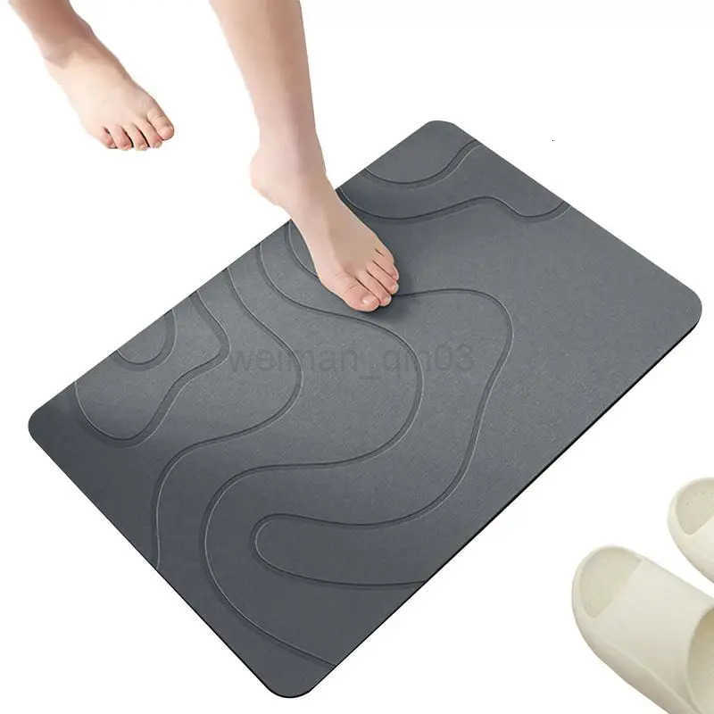 1pcs Indoor Diatomite Stone Bath Mat Diatom Mud Soft Mat Water Absorption Quick Drying Diatomite Stone Shower Mat Entryway Rugs H260316