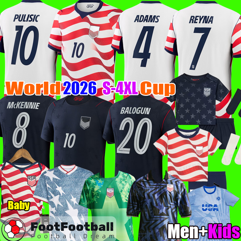 PULISIC MCKENNIE USAS soccerjersey 2026 jersey SMITH MORGAN BALOGUN MUSAH ADAMS America Football Shirt United States 2026 Camisetas home Baby Men Kids kit Uniform