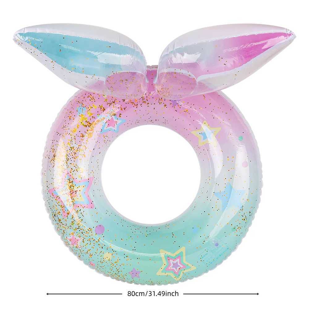 1pc sequined fish tail swimming ring for summer pool elegant and shiny fish tail float ring for pool entertainment activities M260316