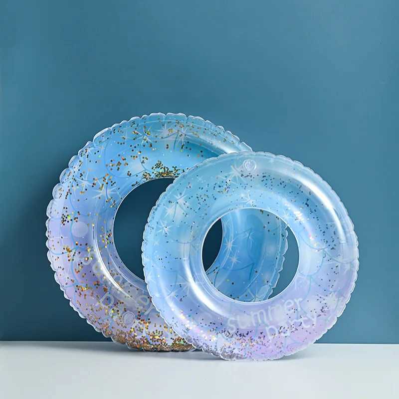 Crystal inflatable lifebuoy thickened single-layer double balloon underarm adult and child swimming ring 02 M260316