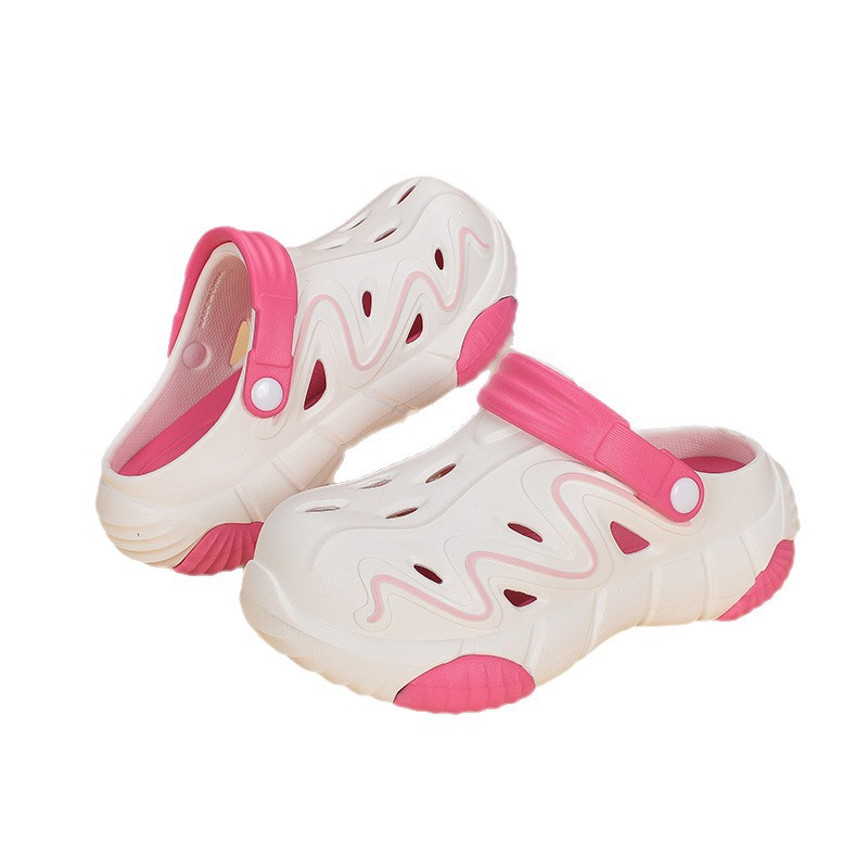 Children's EVA Clogs Pink White Non-slip Sole Kids Outdoor Beach Garden Slippers Summer Casual Sandals Summer Breathable Garden Shoes Free shippi