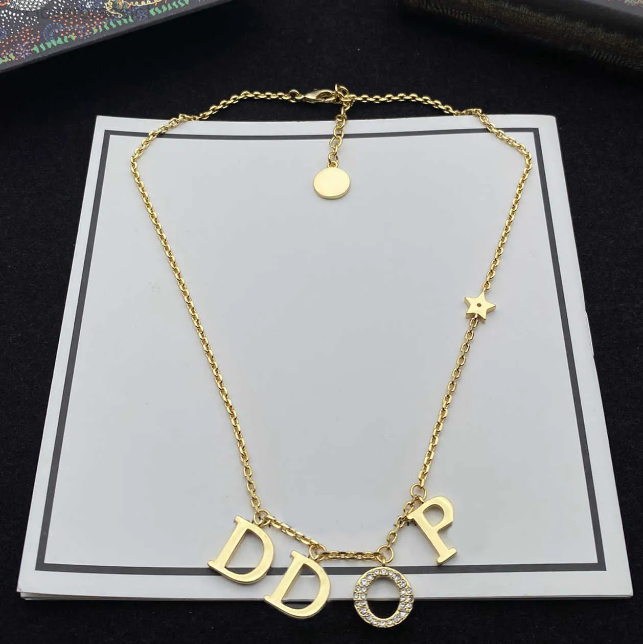 Luxury Designer necklace Pendant D Letter Lady Designer Necklace Gold titanium Steel High end Elegant Pendant Stainless Women designer jewelry 18K Gold-Plating