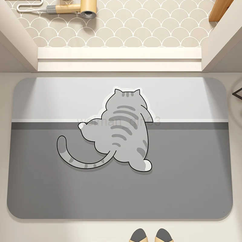VIKAMA Cartoon Cute Pet Bathroom Carpet Absorbent Anti slip Bathroom Shower Room Anti slip Mat Home Decoration H260316