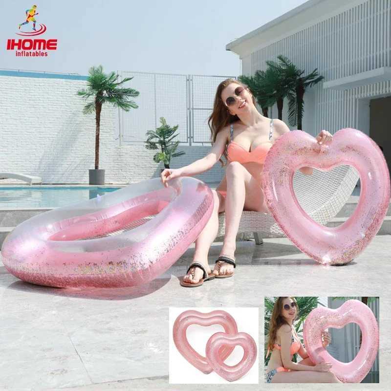 90/120cm Gaint Heart Swimming Ring InflatabLE Float CircLE for Adult Child Swim Ring Summer Party Water Toys DropshipPING M260316