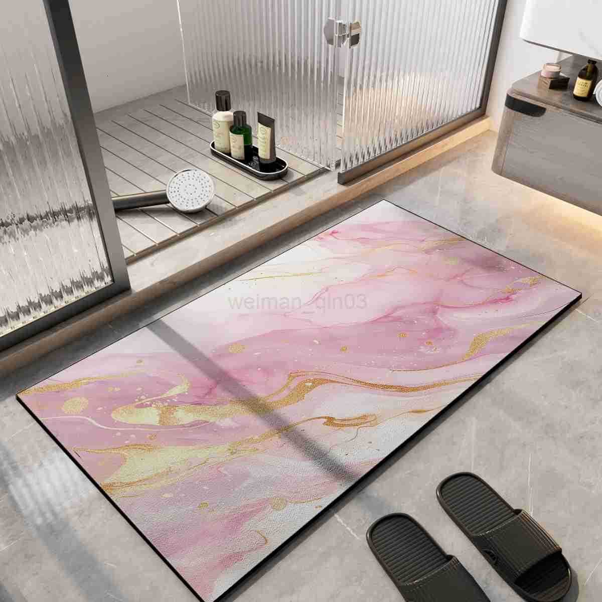 Diatomaceous Earth Bath Mat Absorbent Bathroom Rug Non Slip Foot Mats Quick Dry Shower Floor Pad Toilet Carpet Washable H260316