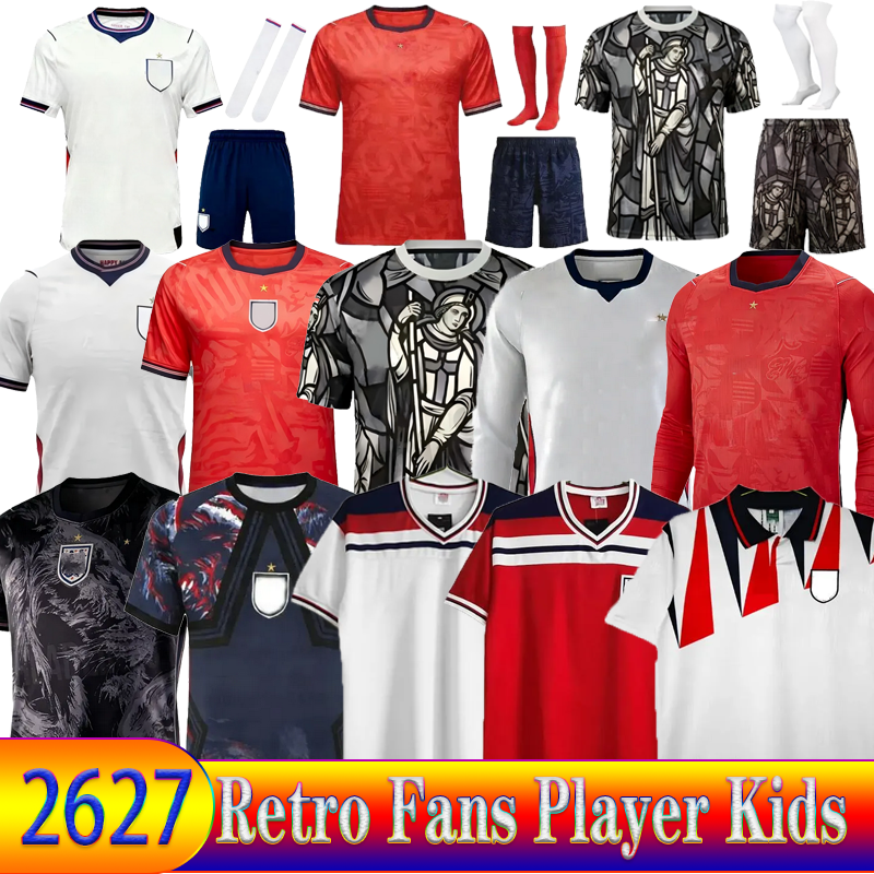 2026 2027 England Soccer Jerseys KANE STERG RASHFORD SANCHO GREALISH MOUNT FODEN HENDERSON 25 26 27 National Football Shirt Men Full Sets Fans Player KIDS Retro888