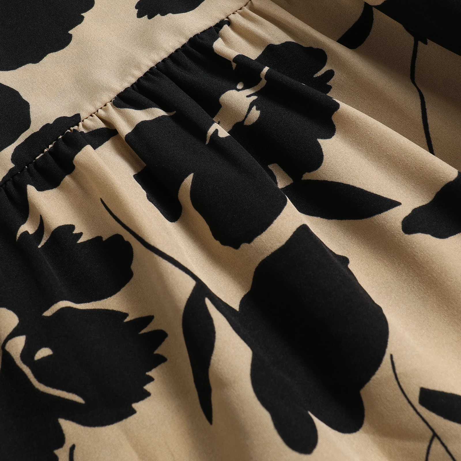 Womens Maxi Skirt Elegant Botanical Print a Line Long Half Skirt with Elastic Waist Perfect for Casual Wear M260316