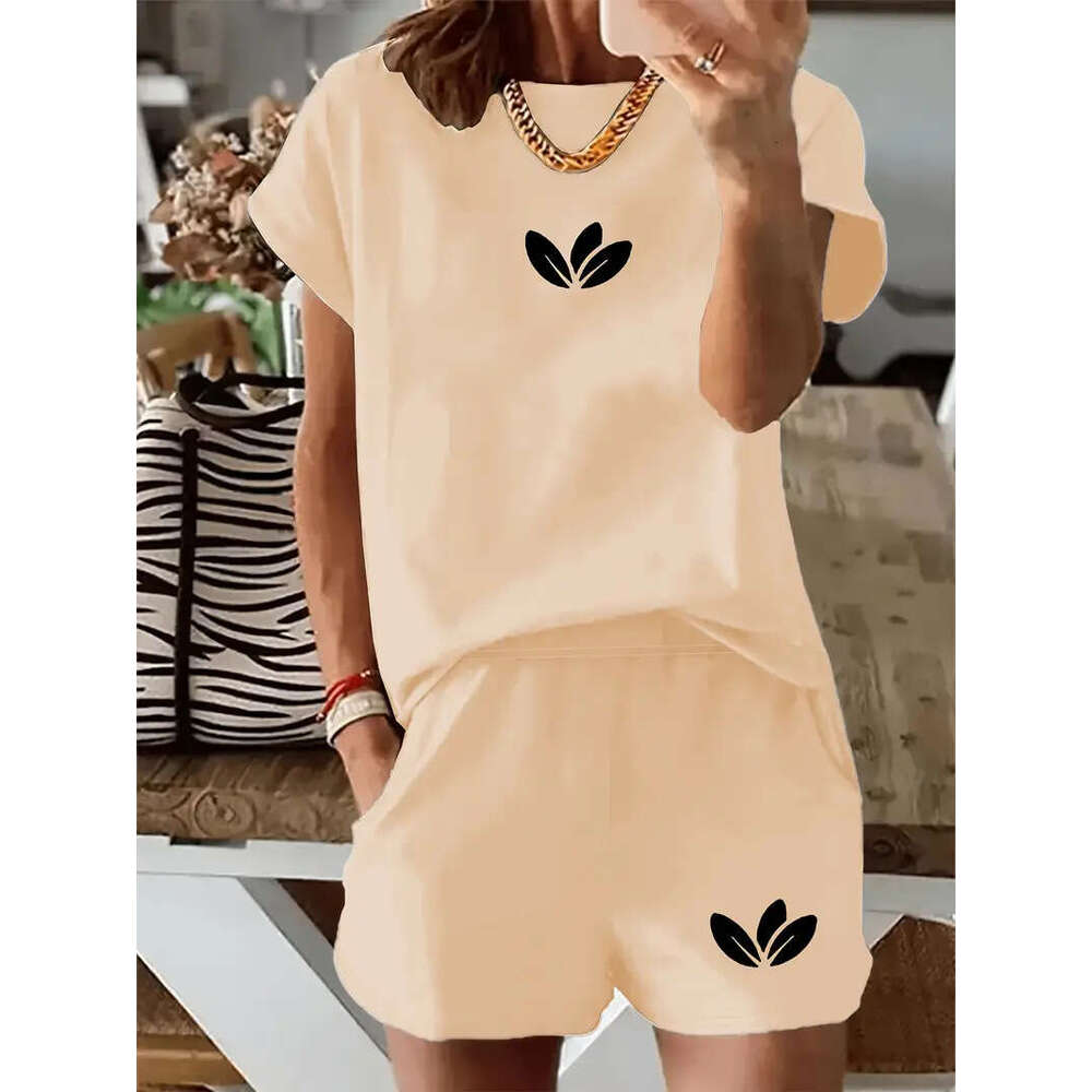 Gym Clothing Fitness Wear European American Style Short Sleeved Casual Women's Clothing Comfortable And Suitable For Outdoor Wear Shorts Set With