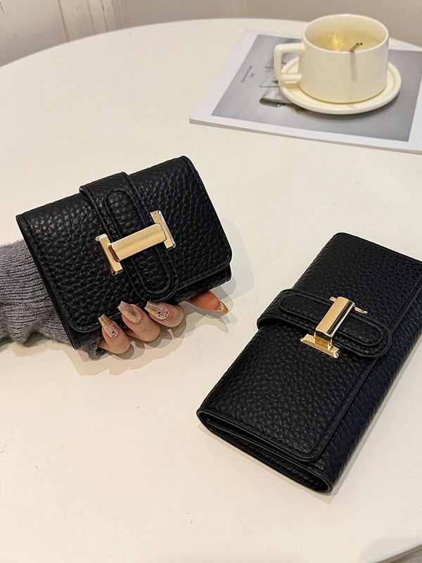 Ladies' long wallet, large-capacity multi-card wallet, vintage short wallet, multi-functional coin purse, luxurious short printed credit card hol