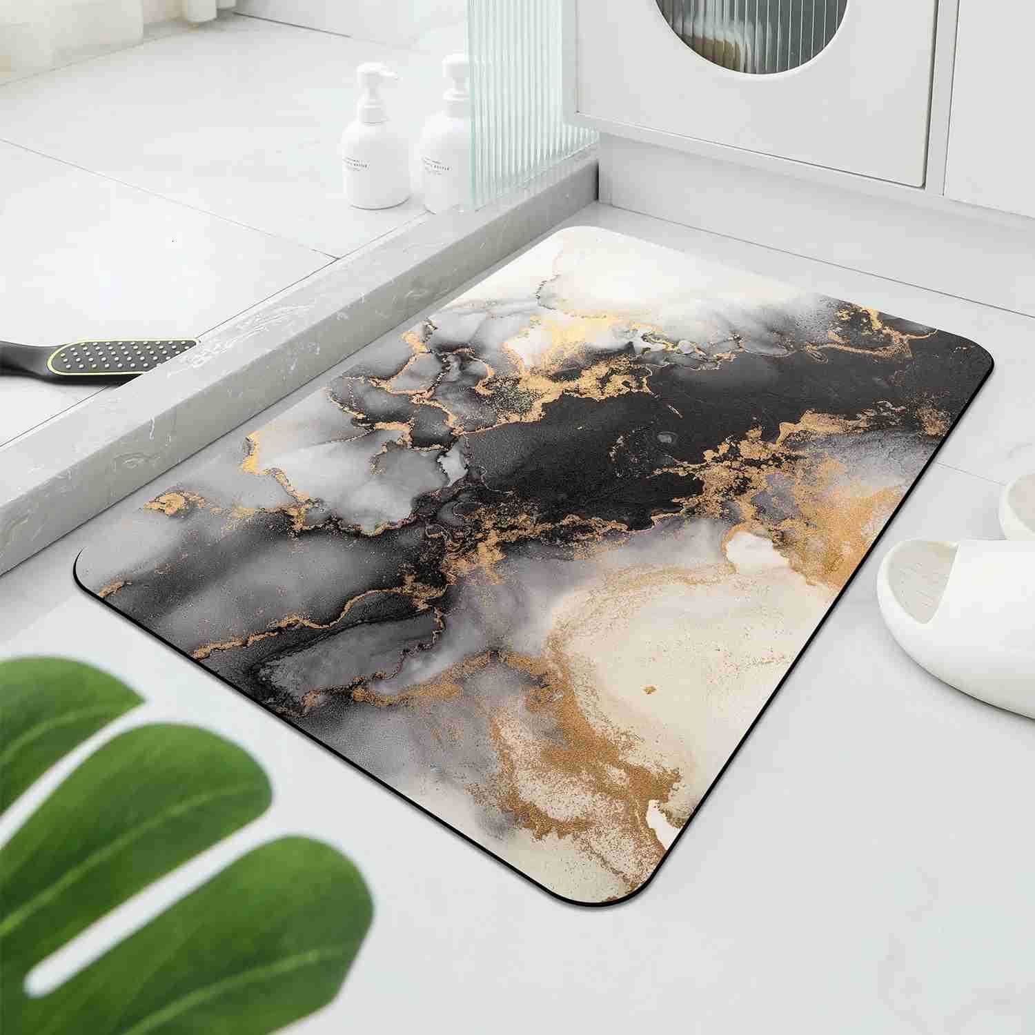 Luxury Bathroom Mats Anti Slip Shower Bath Mat Super Absorbent Quick Dry Foot Floor Mat Toilet Rug Doormat Carpet Washable H260316