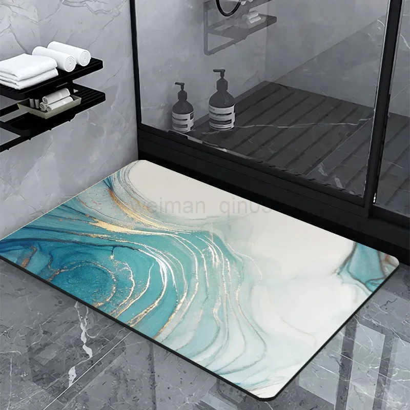 Ink Wash Painting Diatom Mud Entrance Door Mat Antislip Hallway Home Outdoor Kitchen Rug Bathroom Porch Floor Carpet Decorate H260316