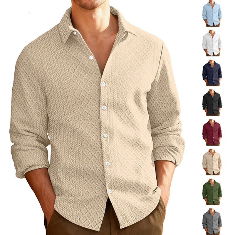 European And American Knitted Floral Singlebreasted Casual Sports Trendy Designer Jacket Jacket Men's Collar Longsleeve Shirt